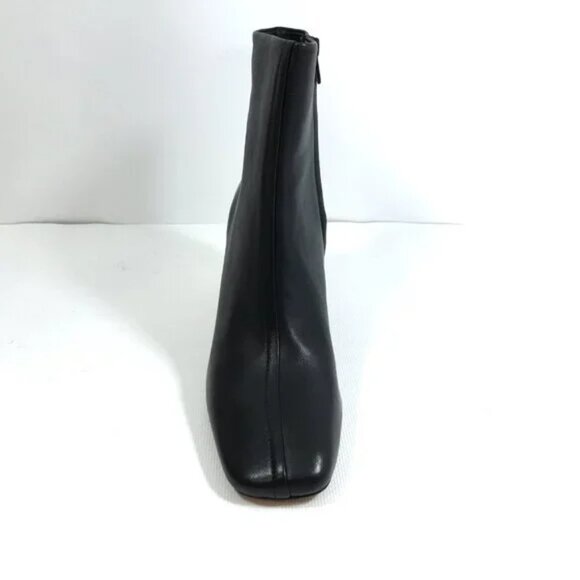 VINCE Leather Ankle Boots Square Toe Black Women Sz 10 - Picture 10 of 16